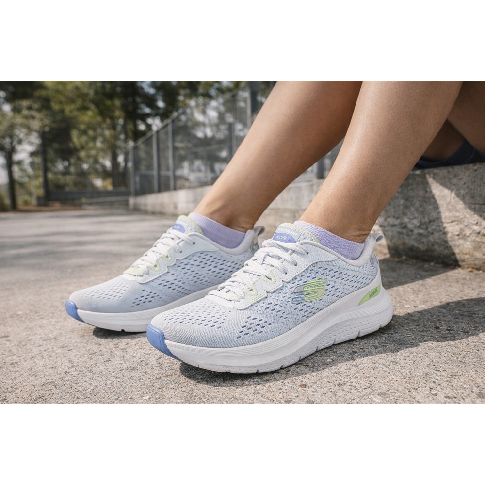Skechers Arch Fit Slip Ins Womens 7 White Comfort Walking Shoes Sneakers Running - Picture 10 of 10
